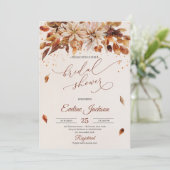 Invitation Feuilles floraux modernes de automne et automne (Debout devant)