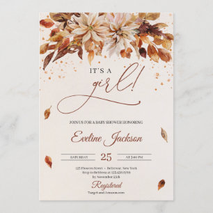 Invitation Feuilles floraux modernes de automne et automne