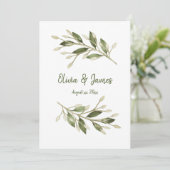 Invitation Feuilles forestiers, Verdure, Mariage (Debout devant)