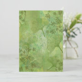 Invitation Feuilles Ginkgo et Bambou - Couleurs vertes - Natu (Debout devant)