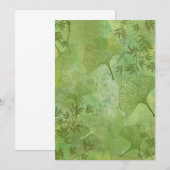 Invitation Feuilles Ginkgo et Bambou - Couleurs vertes - Natu (Devant / Derrière)