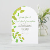 Invitation Feuilles Ginkgo sur Mariage de chaux Petit 4 x 5 (Debout devant)