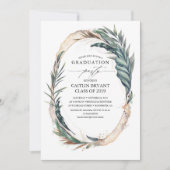 Invitation Feuilles Gold and Tropical Beach Palm (Devant)