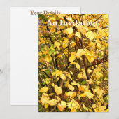 INVITATION FEUILLES JAUNES D'AUTOMNE (Devant / Derrière)
