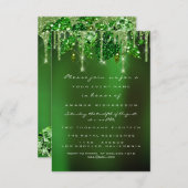 Invitation Feuilles mariages Rustique Bois Cali Green Drifs (Devant / Derrière)