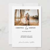 Invitation Feuilles minimalistes d'automne, 2 Photo Enregistr (Dos)