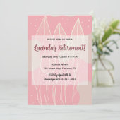 Invitation Feuilles modifiables et Arrière - plan Rose Dusty (Debout devant)