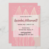 Invitation Feuilles modifiables et Arrière - plan Rose Dusty (Devant / Derrière)