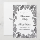 Invitation Feuilles noires, retraite moderne pour toutes occa (Devant / Derrière)