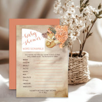 Feuilles Palm | Hydrangeas Baby shower Word Scramb