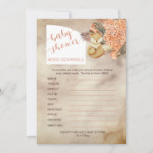 Invitation Feuilles Palm | Hydrangeas Baby shower Word Scramb (Devant)