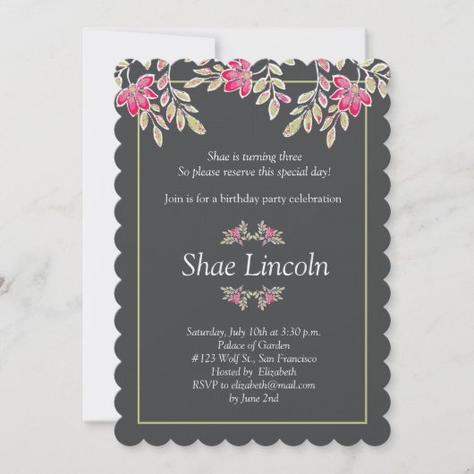 Invitation feuilles peints (Devant)