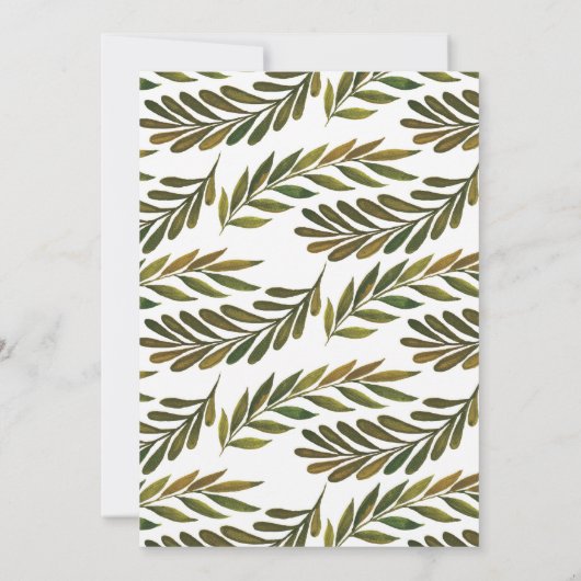 Invitation Feuilles peints à la main Enregistrer la date Invi (Dos)