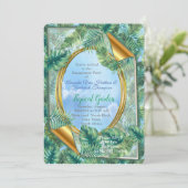 Invitation Feuilles Plantes verts tropicaux (Debout devant)