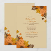 Invitation Feuilles Plates d'Automne (Devant / Derrière)
