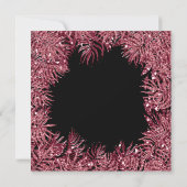 Invitation Feuilles Red Bean Fern Cadre Métallurique Noir Ros (Dos)