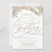 Invitation Feuilles romantiques de Palm d'or tout en un Maria (Devant)