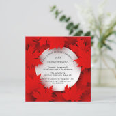 Invitation Feuilles rouges d'amitié | Thanksgiving (Debout devant)