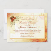 Invitation Feuilles rouges d'automne et Fête de l'mariée d'oi (Devant)