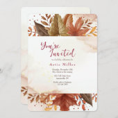 Invitation Feuilles Rustiques (Devant / Derrière)