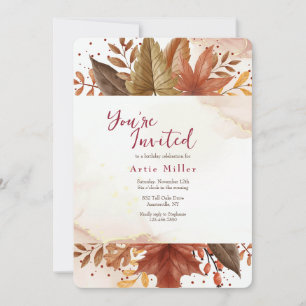Invitation Feuilles Rustiques