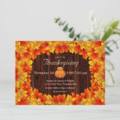 Invitation Feuilles Rustiques D'Automne, Thanksgiving citroui (Debout devant)