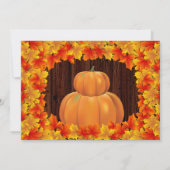 Invitation Feuilles Rustiques D'Automne, Thanksgiving citroui (Dos)