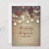 Invitation Feuilles rustiques et Mason Jars Automne (Devant)