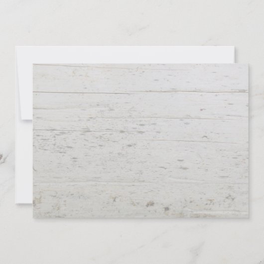 Invitation Feuilles rustiques sur le bois monogramme photo Ma (Dos)