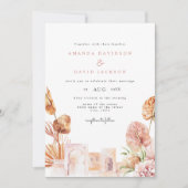 Invitation Feuilles secs modernes Mariage du Boho occidental  (Devant)