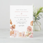 Invitation Feuilles secs modernes Mariage du Boho occidental  (Debout devant)