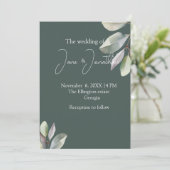 Invitation Feuilles simples d'eucalyptus (Debout devant)