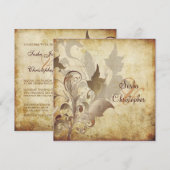 Invitation feuilles/tourbillons/Invitations vintages (Devant / Derrière)