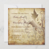 Invitation feuilles/tourbillons/Invitations vintages (Dos)