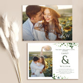 Invitation Feuilles Tropical moderne Photo Couples Douche