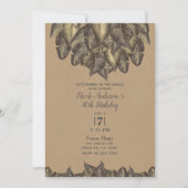 Invitation Feuilles Tropicales Botaniques Rustiques Anniversa (Devant)