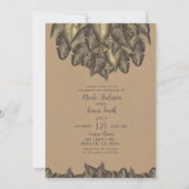 Invitation Feuilles Tropicales Botaniques Rustiques Mariage V (Devant)