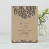 Invitation Feuilles Tropicales Botaniques Rustiques Mariage V (Debout devant)