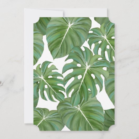 Invitation Feuilles tropicales Feuillage Côtier Jungle Modern (Dos)