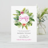 Invitation Feuilles tropicaux 70 anniversaire de fête (Debout devant)