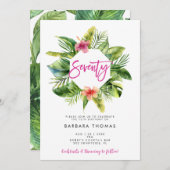 Invitation Feuilles tropicaux 70 anniversaire de fête (Devant / Derrière)