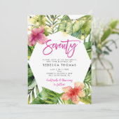 Invitation Feuilles tropicaux 70 anniversaire de fête (Debout devant)