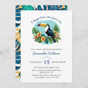 Invitation Feuilles tropicaux Baby shower Toucan