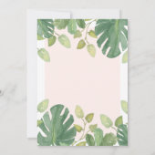 Invitation Feuilles tropicaux| Blush et Green Mariage (Dos)