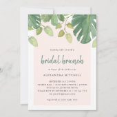 Invitation Feuilles tropicaux | Brunch nuptial transparent et (Devant)