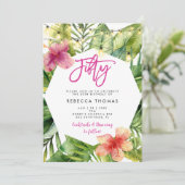 Invitation Feuilles tropicaux cinquante anniversaire invitati (Debout devant)