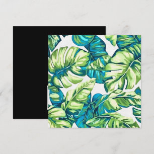Invitation Feuilles tropicaux colorés de Banana et Monstera