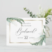 Invitation Feuilles Tropicaux Élégants Et Modernes Soyez Ma F (Debout devant)