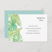 Invitation Feuilles tropicaux en aquarelle (Devant / Derrière)