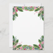 Invitation Feuilles tropicaux | Floral Sweet 16 fête d'annive (Dos)